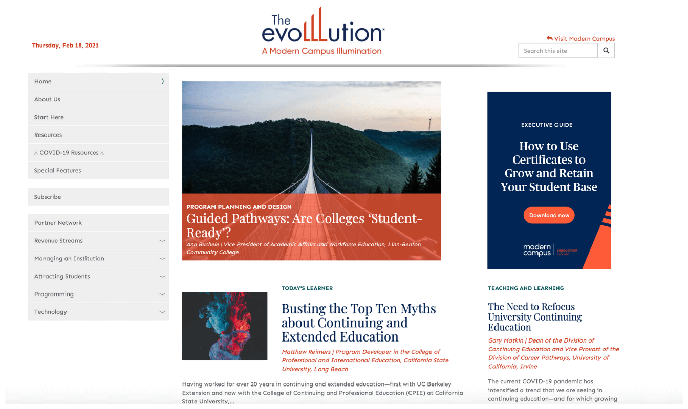 evolllution-home-page-screenshot